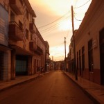 Straße bei Sonnenuntergang